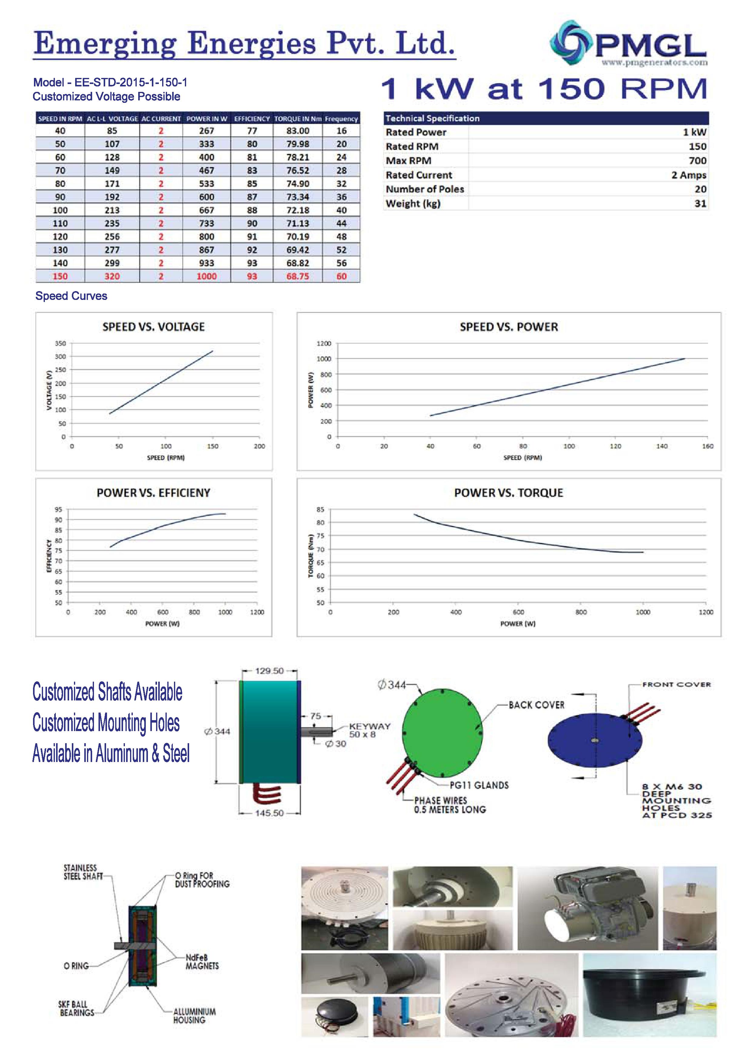 1 kW Permanent Alternator