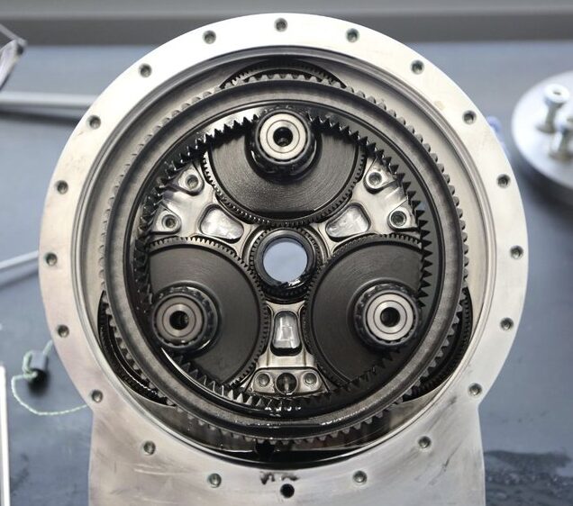 High Torque Gear motor mounted on to a airplane gear box