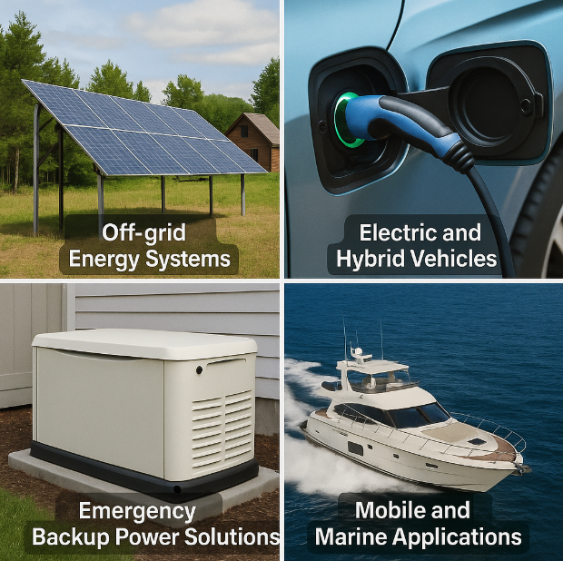 Applications of DC output generators in vehicles, marine, off-grid, and telecom