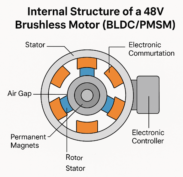 48V Brushless Motors High Power BLDC PMSM Solutions